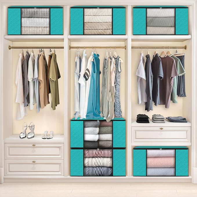 Fab totes Storage Bags, Clothes Blanket Storage Bins Foldable Closet Organizers - Image 6
