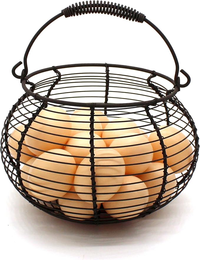 CVHOMEDECO. Rustic Wire Egg Basket by CVHOMEDECO