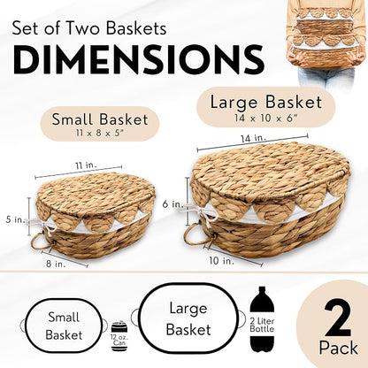 Set of 2 Round Wicker Baskets - Image 7