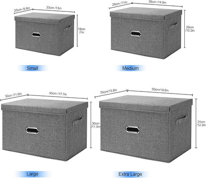 Large Linen Fabric Foldable Storage Bins - Image 7