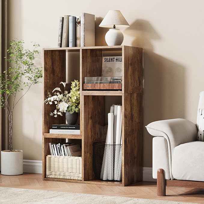 MapleGrace 6 Cube Storage Organizer, Wooden Storage Shelves Bookcase - Image 2