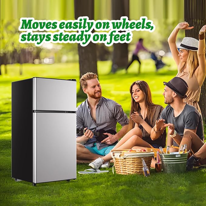 2.4 Cu.ft Mini Fridge with Top Freezer Apartment Size Dual Door Compact - Image 5