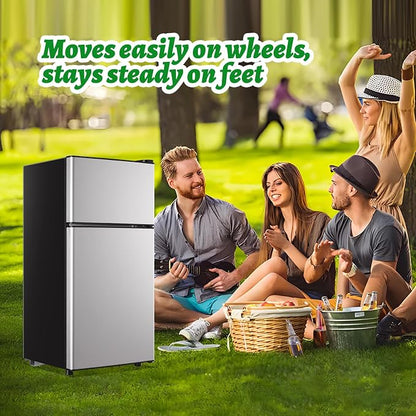 2.4 Cu.ft Mini Fridge with Top Freezer Apartment Size Dual Door Compact - Image 5
