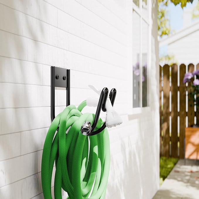 Black Metal Garden Hose Holder - Image 3