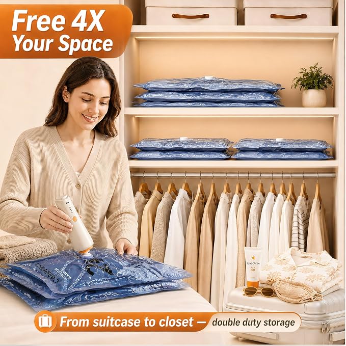 Vacuum Storage Bags with Rechargeable Cordless Pump, Space Saving Seal Bags - Image 6