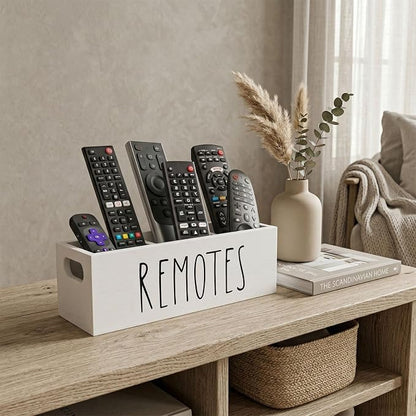 Remote Control Holder, Farmhouse Remote Storage Caddy, Bedside TV Controller Box - Image 5