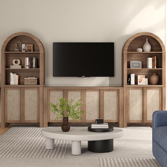 Yechen Arched Bookcase, 70.5" Tall Bookcase - Image 6