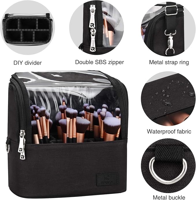 Relavel Professional Makeup Case Makeup Backpack and Makeup Brush Case - Image 7