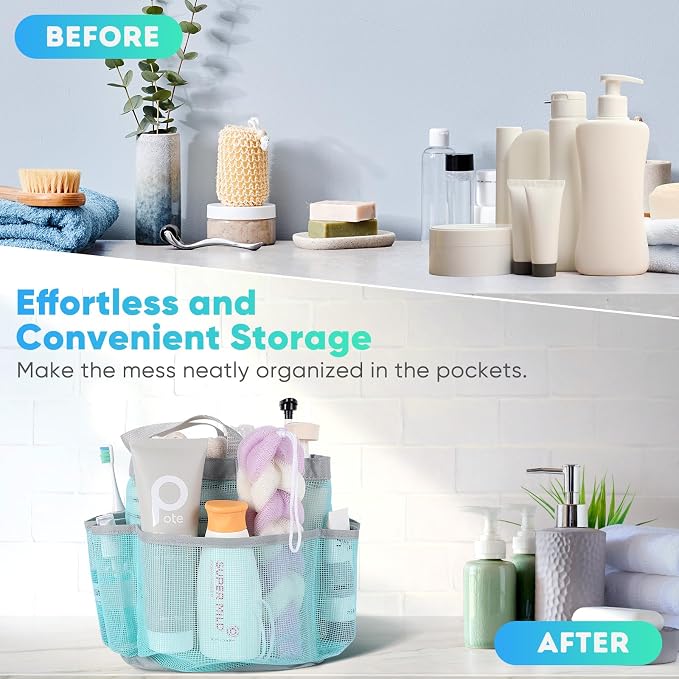 EUDELE 2 Pack Mesh Shower Caddy Portable - Image 7