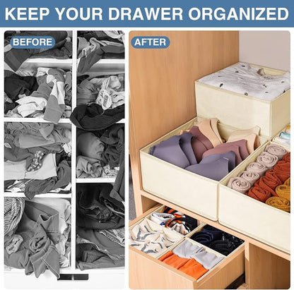 Criusia Drawer Organizer Clothes, 24 Pack Dresser Organizer Bins - Image 3