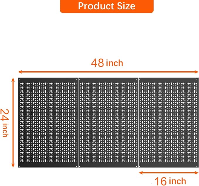 TORACK 3 PCS Metal Pegboard Panels - Image 2