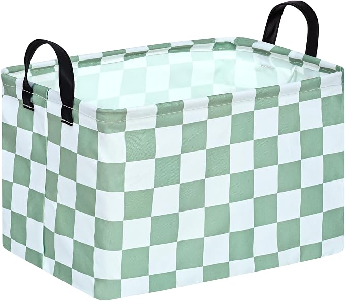 MAIZMZ Sage Checkered Storage Basket Baby Toys Organizer Bins Decorative Gifts by Unknown