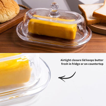 7.5" Large Glass Butter Dish - Image 5