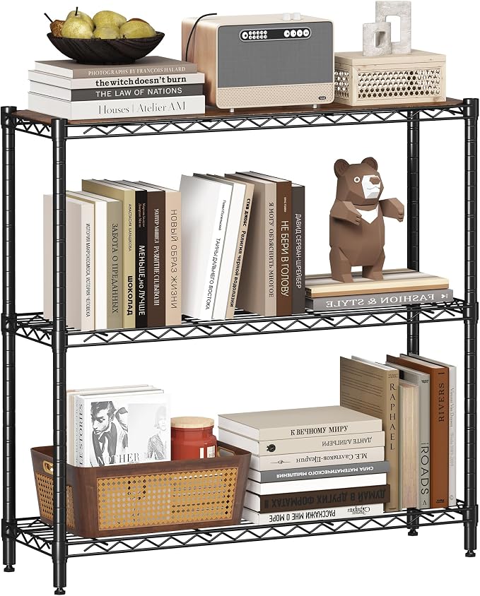 Homeiju 3-Tier Storage Rack, 29.8" Wide Heavy Duty Metal Shelving Unit by Homeiju