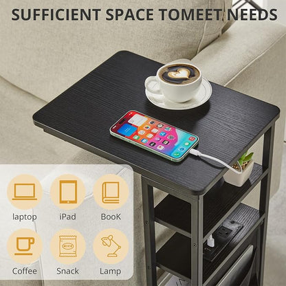C Shaped End Table with Charging Station, Under Couch Table C-Shaped End Table - Image 8