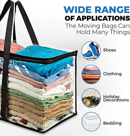 2 Pack Clear Large Moving Bags, Heavy Duty Storage Bags, College Totes - Image 5