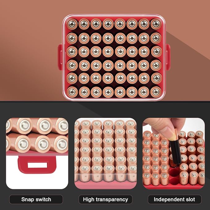 ALCYON Battery Organizer Storage Case, Battery Vault Box Container - Image 2