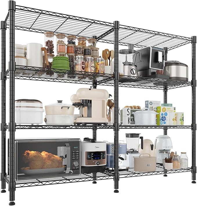 Homdox Heavy Duty Storage Shelves, 4 Tier Wire Shelving Unit, Adjustable Metal by HOMDOX