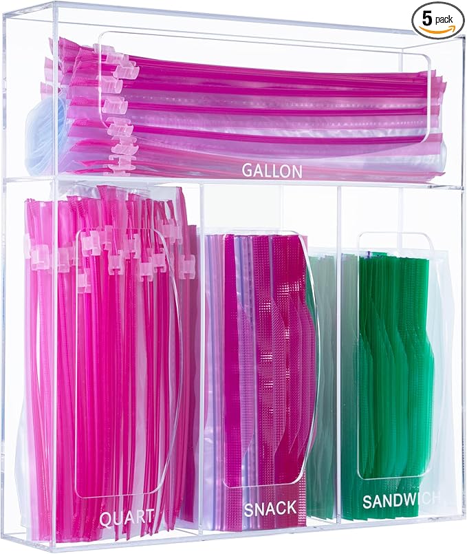 Acrylic Bag Storage Organizer for Kitchen Drawer, Food Storage Bag Organizer by Aphbrada