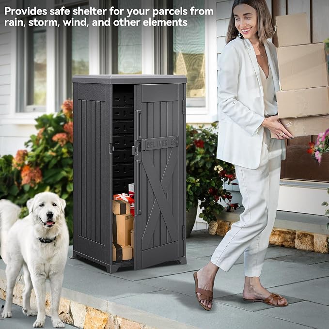 YITAHOME 60 Gallon Large Package Delivery and Storage Box, Double-Wall Resin - Image 2