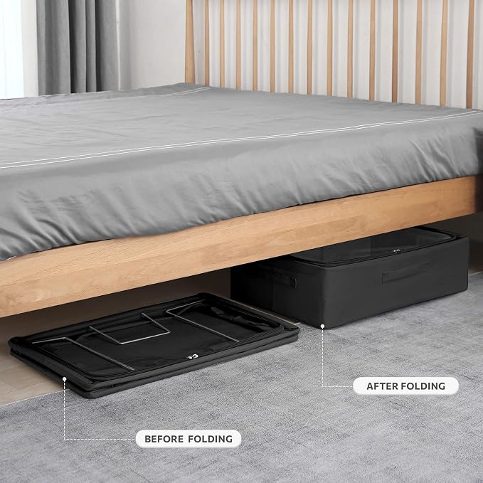 Under Bed Storage Bins Frame Storage Box Oxford Fabric Sturdy Underbed - Image 6