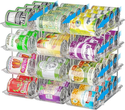 Stackable 4 Tiers Can Organizer Pantry, Canned Food Holder by BingoHive