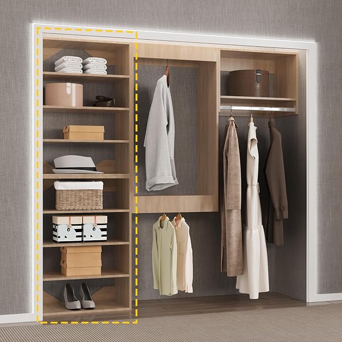 Short Tower Closet Unit, Modular Closet System, Wood Closet System Organizer - Image 5