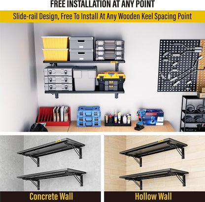 2pack-1.2x3ft Adjustable Rail Type Folding Storage Rack Shelf, Suitable - Image 6