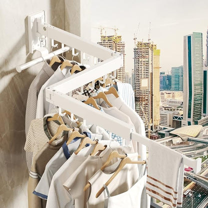 BOQORAD Wall Mounted Clothes Hanger Rack, Clothes Drying Rack, Laundry Drying - Image 4