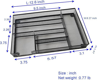 Desk Drawer Organizer Metal Mesh Drawer Organizer Tray - Image 7
