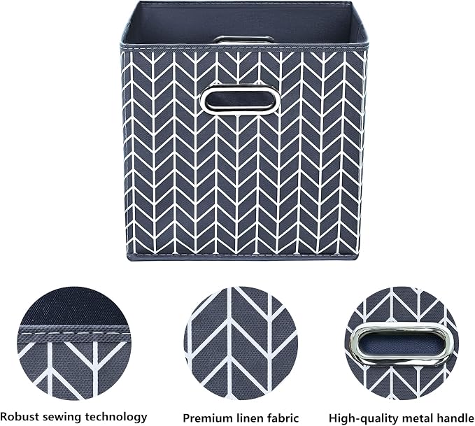 11 Inch Cube Storage Bins, Fabric Cube Organizer Bins - Image 7