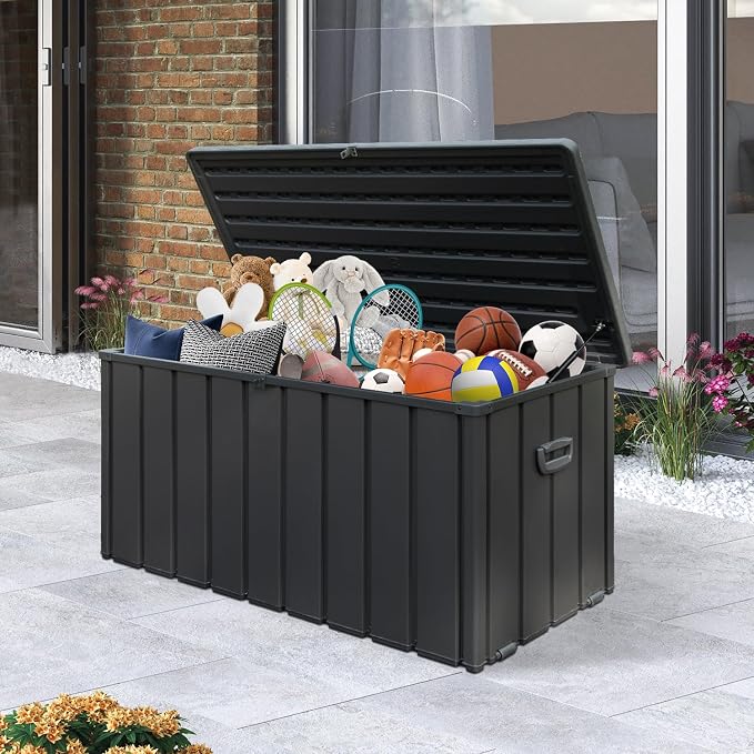 Domi 120 Gallon Deck Box, Metal Outdoor Storage Box by domioutdoorliving