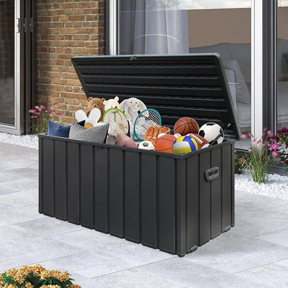 Domi 120 Gallon Deck Box, Metal Outdoor Storage Box by domioutdoorliving