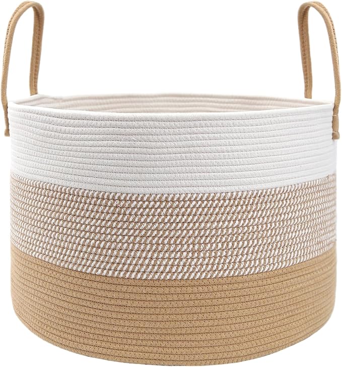 JMvicyroam 115L Extra Large Machine Washable Cotton Rope Blanket Basket | by JMvicyroam