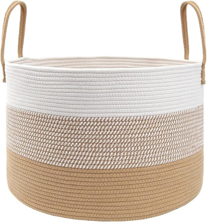 JMvicyroam 115L Extra Large Machine Washable Cotton Rope Blanket Basket | by JMvicyroam