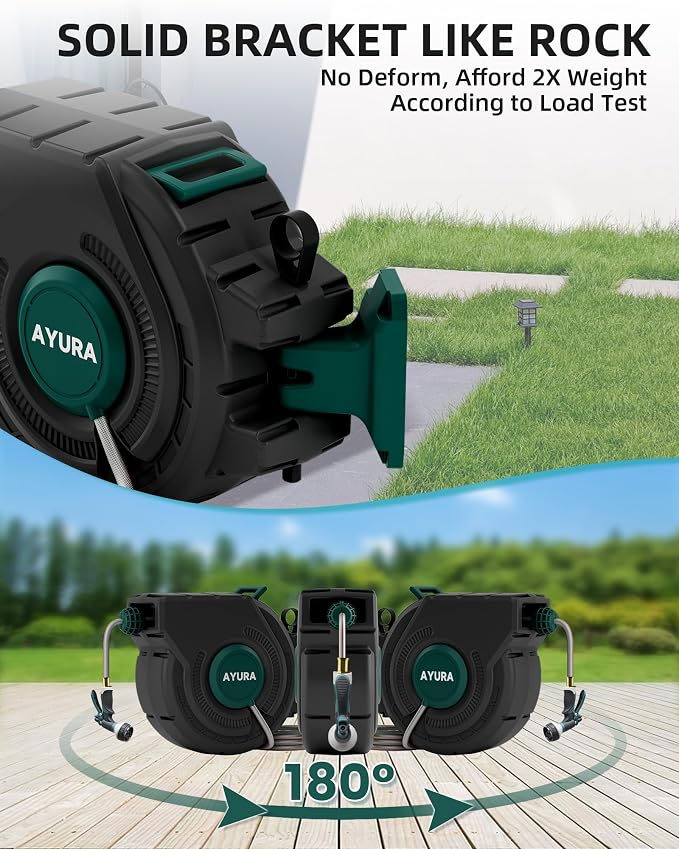 AYURA Retractable Garden Hose Reel 100 ft x 1/2 inch - Image 9