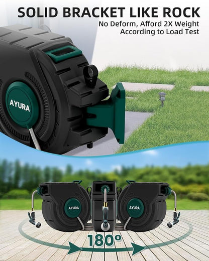 AYURA Retractable Garden Hose Reel 100 ft x 1/2 inch - Image 9