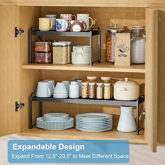Expandable Cabinet Shelf Organizer, Adjustable kitchen Countertop Storage | 2 - Image 3