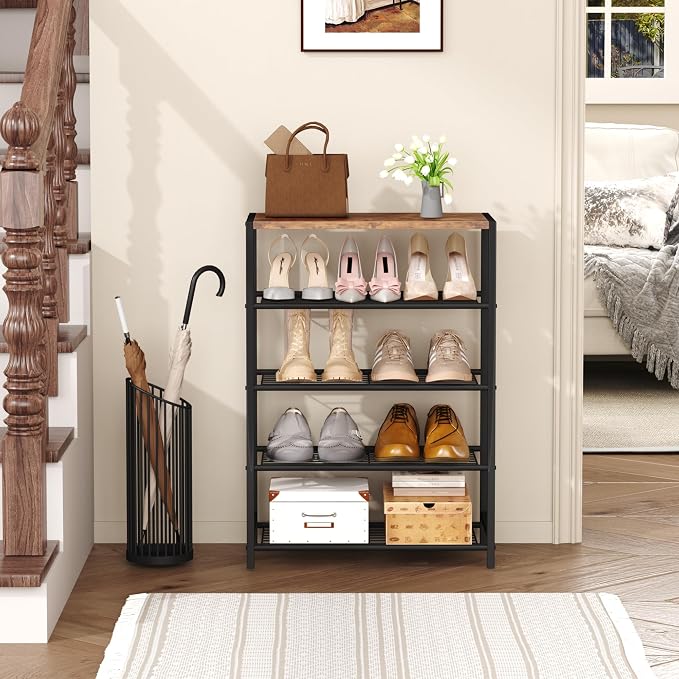 HOMEFORT 5-Tier Shoe Rack, Shoe Storage Shelf - Image 2