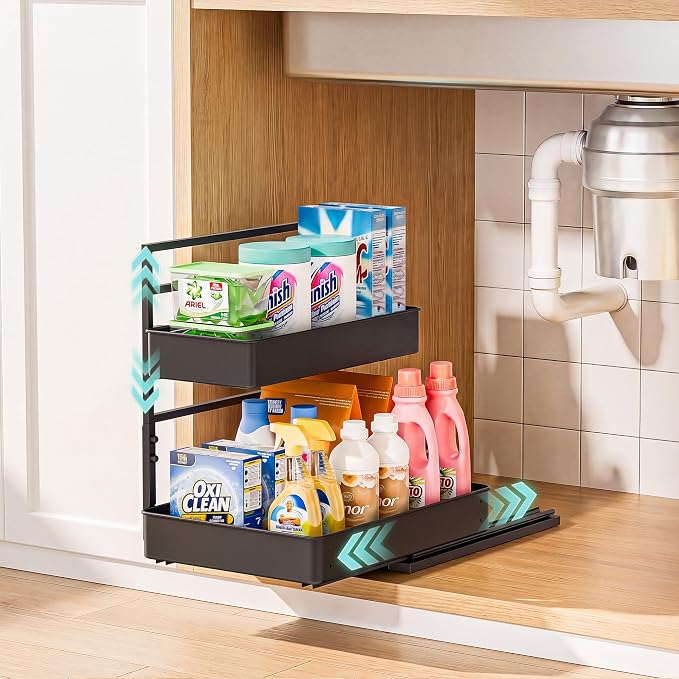EVERIE Metal Pull Out Slide Shelf Organizer by EVERIE