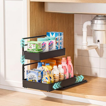 EVERIE Metal Pull Out Slide Shelf Organizer by EVERIE