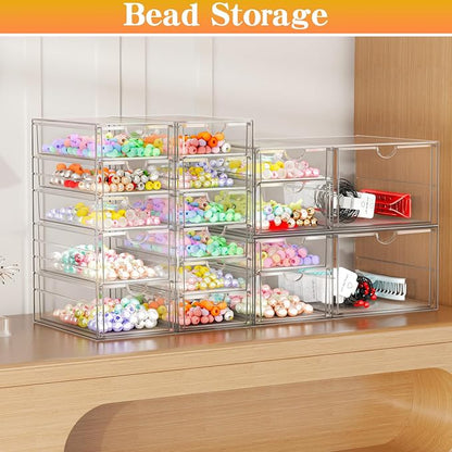 Acrylic Makeup Organizer with 17 Drawers, 4 Pack Clear Bathroom Counter - Image 4