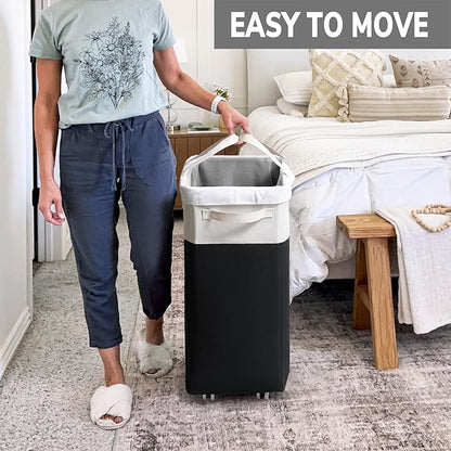 Goodpick Hamper with Wheels 75L 2-Pack, Tall Laundry Basket with Removable Wash - Image 6
