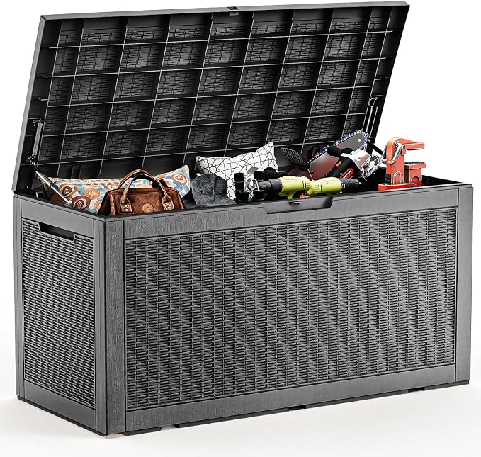 EasyUp 100 Gallon Deck Boxes Waterproof, Outdoor Large Storage Boxes by EASYUP