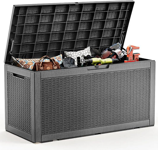 EasyUp 100 Gallon Deck Boxes Waterproof, Outdoor Large Storage Boxes by EASYUP