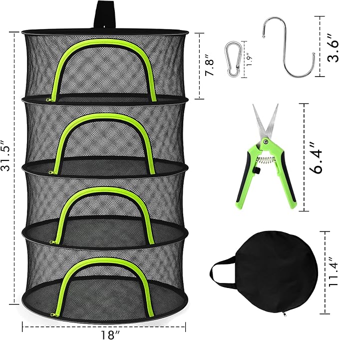 Herb Drying Rack Hanging Mesh 4 Layer 18" - Image 2