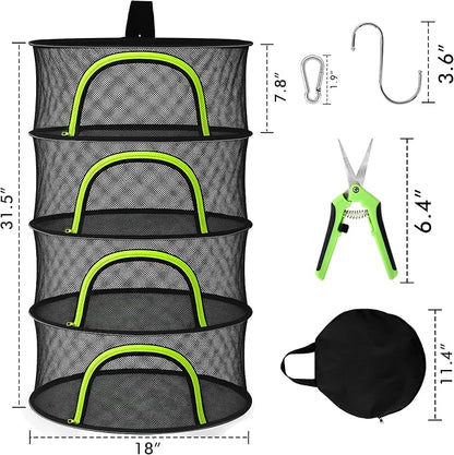Herb Drying Rack Hanging Mesh 4 Layer 18" - Image 2