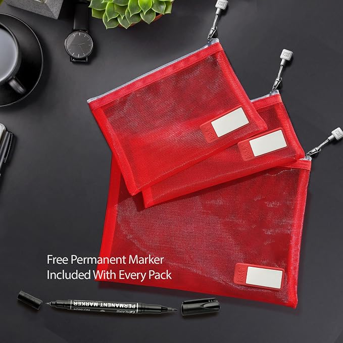 Set & Done Small Mesh Zipper Pouches – Nylon Cosmetic Bags - Image 2
