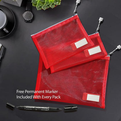 Set & Done Small Mesh Zipper Pouches – Nylon Cosmetic Bags - Image 2