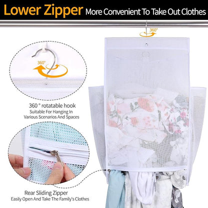 Hanging Collapsible Breathable Mesh Laundry Hamper, Fast Drying Portable Space - Image 4